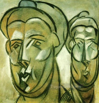 Pablo Picasso Painting - Dos cabezas de mujer Fernande Olivier 1909 Pablo Picasso